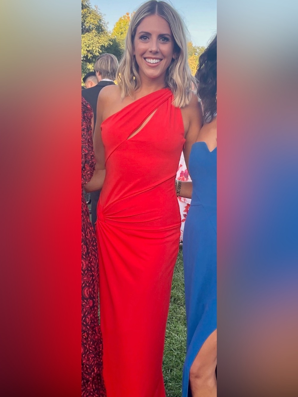 Asymmetric One-Shoulder Red Maxi Dress